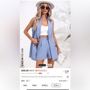 Women’s two piece set. Never worn. Measurements in picture below.